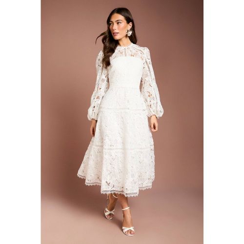 Robe à Manches Longues avec Panneaux de Dentelle | Taille 42 - Coast - Modalova