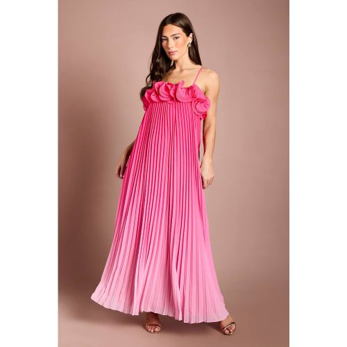 Robe Longue En Georgette Imprimée Ombré Avec Détails À Volants | Taille 44 - Coast - Modalova