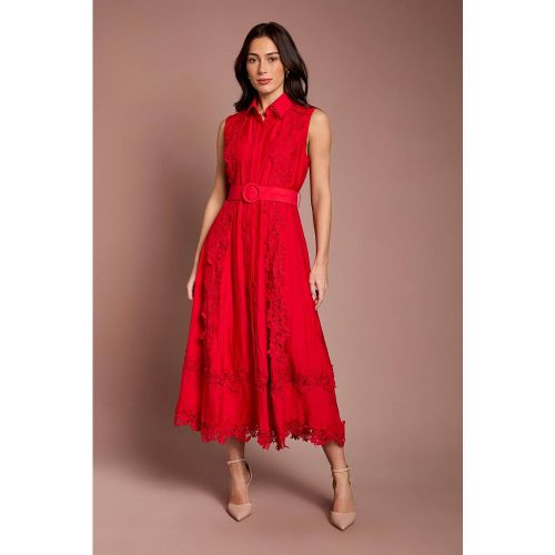 Robe Chemise Cintrée Sans Manches À Panneaux De Dentelle | Taille 44 - Coast - Modalova