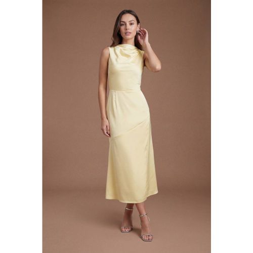 Robe Midi En Satin Sans Manches À Col Drapé | Taille 46 - Coast - Modalova