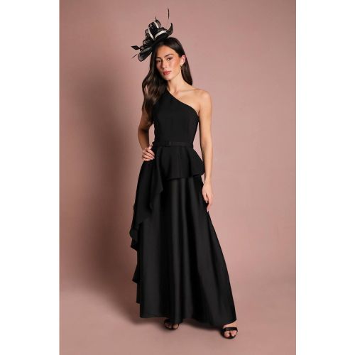Robe Longue Satinée À Une Épaule Avec Détail Volant | Taille 44 - Coast - Modalova