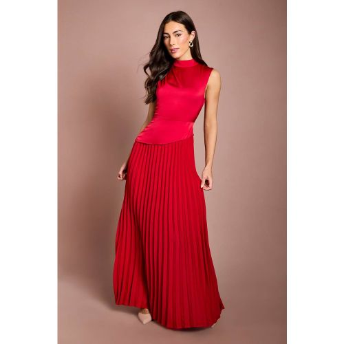 Robe Longue Col Montant Drapé Jupe Plissée | Taille 46 - Coast - Modalova