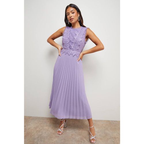 Robe Mi-longue Sans Manches à Dentelle et Plis Petite | Taille 10 - Oasis - Modalova