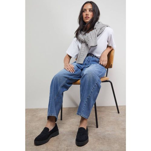 Mocassins Penny Décontractés à Semelle Épaisse en Daim Beurre | Taille 8 - Oasis - Modalova
