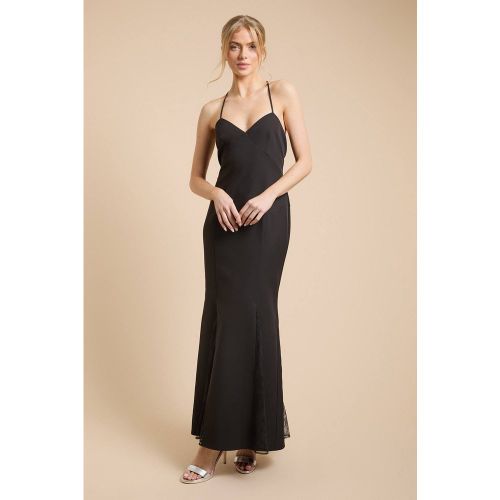 Robe Longue En Crêpe Avec Godets En Dentelle | Taille 18 - Oasis - Modalova