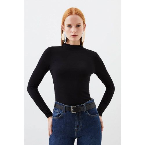 Haut en coton extensible à col entonnoir | Taille XS - KarenMillen - Modalova