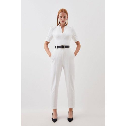 Combinaison ceinturée Forever en crêpe structurée | Taille 14 - KarenMillen - Modalova