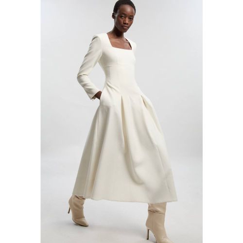Robe Midi Ajustée à Décolleté Cœur en Tissu Stretch | Taille 16 - KarenMillen - Modalova