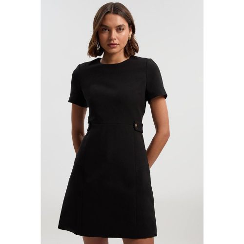 Robe Mini Ajustée Essential en Tissu Stretch Compact avec Détail Patte à la Taille | Taille 16 - KarenMillen - Modalova