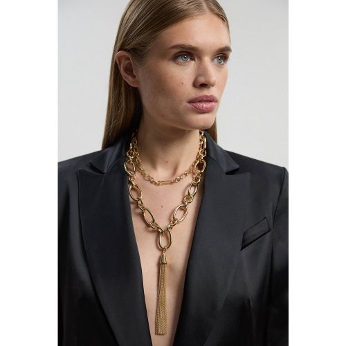 Collier à Chaînes Superposées avec Pompon - KarenMillen - Modalova