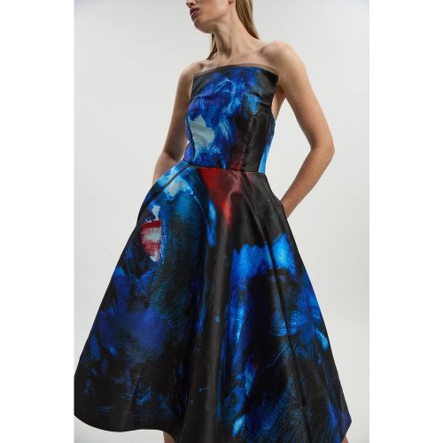 Lily Macrae - Robe de Bal Bustier en Sergé Imprimé | Taille 16 - KarenMillen - Modalova