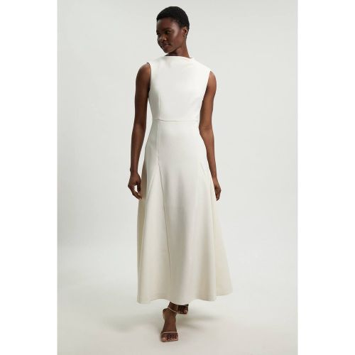 Robe Midi Ajustée Extensible à Blocs de Couleurs et Jupe Évasée | Taille 16 - KarenMillen - Modalova