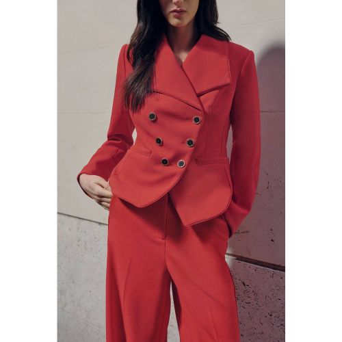 Blazer Ajusté Compact Stretch à Finitions Contrastées | Taille 16 - KarenMillen - Modalova