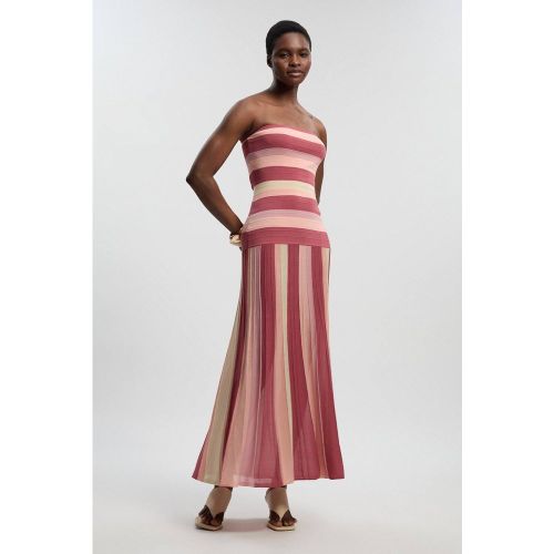 Robe Maxi Tricot Bardot Rayée Petite Taille | Taille Large - KarenMillen - Modalova