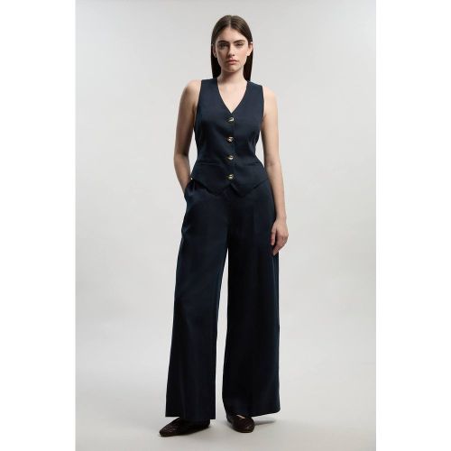 Pantalon Large Tailleur en Lin | Taille 16 - KarenMillen - Modalova