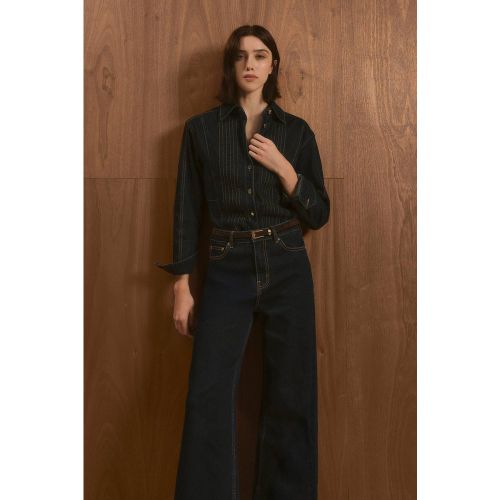Jean Taille Haute Jambe Large en Denim | Taille 16 - KarenMillen - Modalova