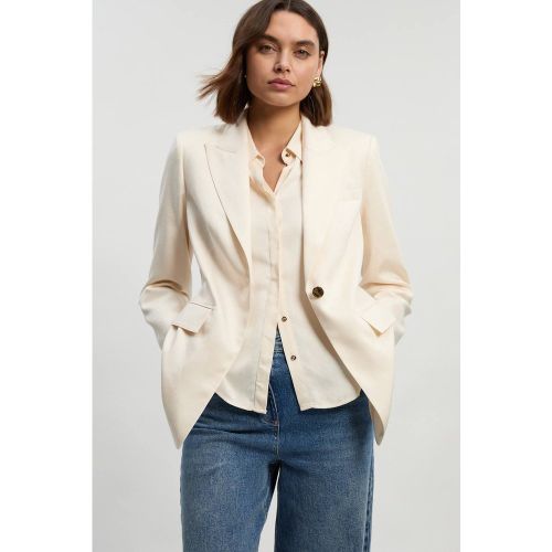 Blazer Ajusté en Lin à Simple Boutonnage | Taille 16 - KarenMillen - Modalova