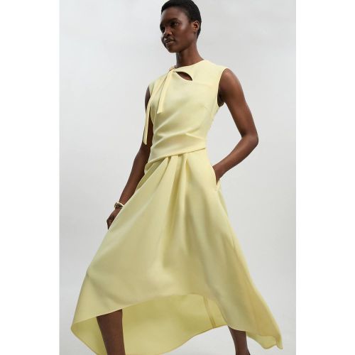 Robe Petite Ajustée À Encolure Drapée Et Jupe Ample Polie | Taille 8 - KarenMillen - Modalova