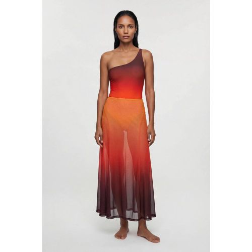 Jupe Longue Évasée En Mesh Dégradé Coucher De Soleil | Taille Medium - KarenMillen - Modalova