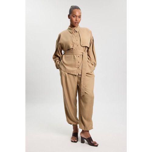 Pantalon Grande Taille En Sergé De Cupro Style Utilitaire | Taille 20 - KarenMillen - Modalova