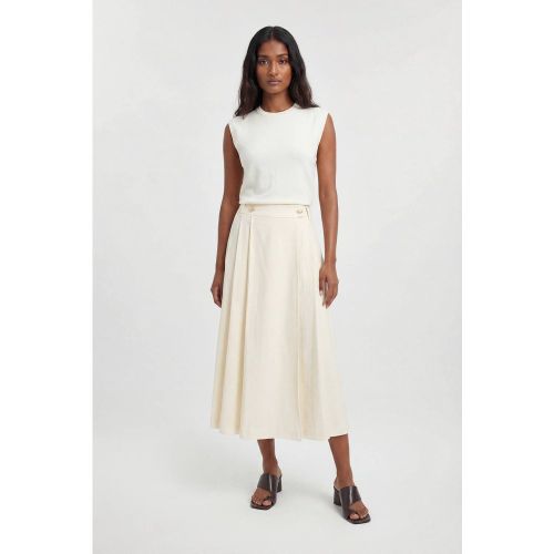 Jupe Midi En Coton Avec Détails Boutons Style Utilitaire | Taille 16 - KarenMillen - Modalova