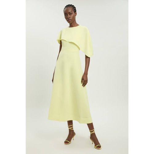 Robe Midi Ajustée Avec Détail Cape Souple | Taille 18 - KarenMillen - Modalova