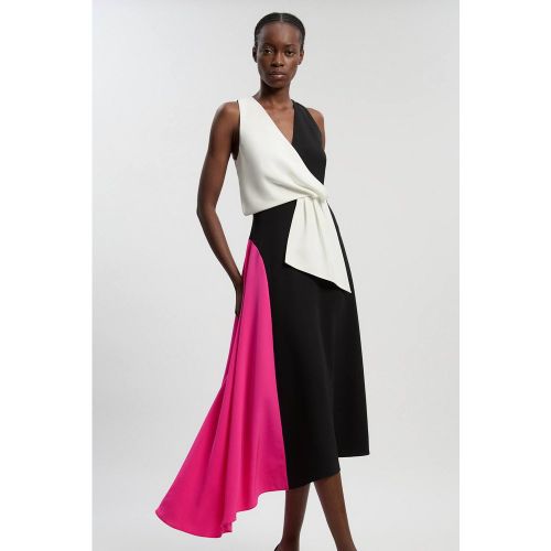 Robe Midi Ajustée À Détails Colorblock Contrastés | Taille 16 - KarenMillen - Modalova