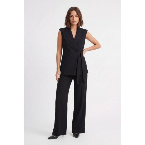 Pantalon Taille Haute Jambe Large Coupe Ajustée Douce Petite | Taille 6 - KarenMillen - Modalova
