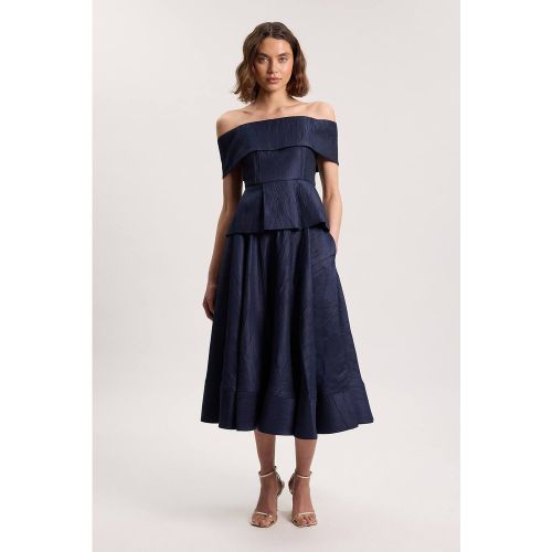 Jupe Ample Midi En Twill Texturé Ajusté | Taille 16 - KarenMillen - Modalova