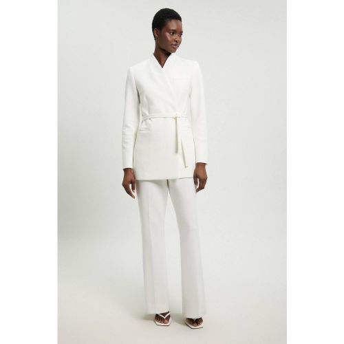 Pantalon Droit Ajusté En Tissu Stretch Compact | Taille 16 - KarenMillen - Modalova