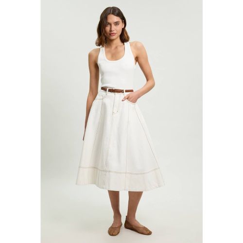 Jupe Midi Évasée En Denim | Taille 16 - KarenMillen - Modalova