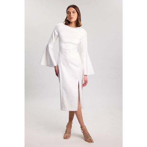 Robe Midi Ajustée Avec Détail De Laçage Au Dos | Taille 16 - KarenMillen - Modalova