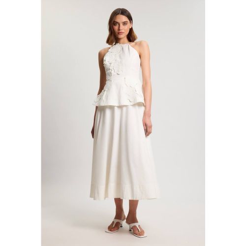 Robe Midi En Coton Lin À Fleurs 3D | Taille 18 - KarenMillen - Modalova