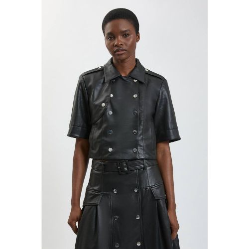 Veste Trench Courte En Synthétiquecuir | Taille 18 - KarenMillen - Modalova