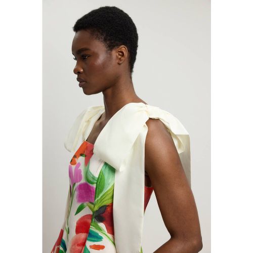 Robe De Soirée Tissée À Imprimé Floral En Viscose Et Lin | Taille 14 - KarenMillen - Modalova