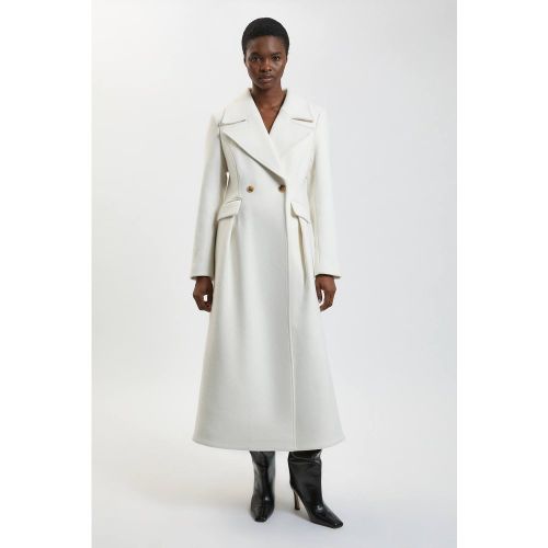Manteau Midi En Laine Avec Jupe Évasée Structurée | Taille 18 - KarenMillen - Modalova