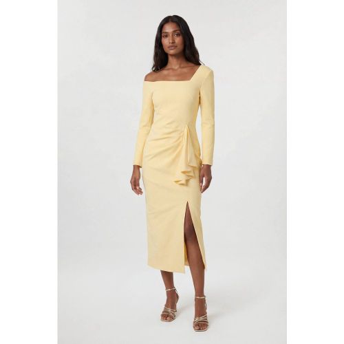 Robe Midi Drapée À Encolure Asymétrique En Tissu Stretch Compact | Taille 18 - KarenMillen - Modalova