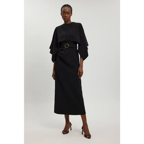 Robe Maxi Cape Asymétrique En Viscose Compacte | Taille 18 - KarenMillen - Modalova
