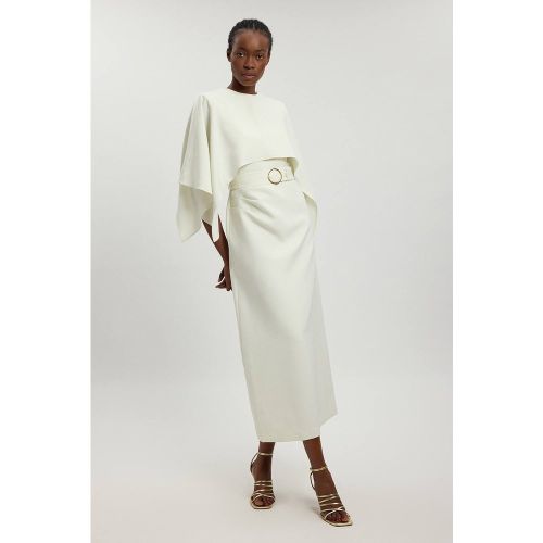 Robe Maxi Cape Asymétrique En Viscose Compacte | Taille 18 - KarenMillen - Modalova