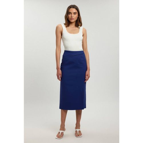 Jupe Midi Ajustée À Détail Plissé | Taille 18 - KarenMillen - Modalova
