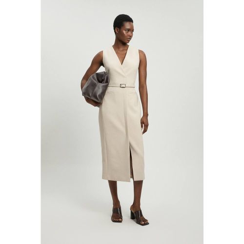 Robe Crayon Midi Ajustée Ceinturée En Tissu Stretch Compact | Taille 18 - KarenMillen - Modalova