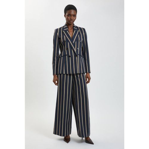 Pantalon Tailleur Large À Rayures Petite Taille | Taille 16 - KarenMillen - Modalova