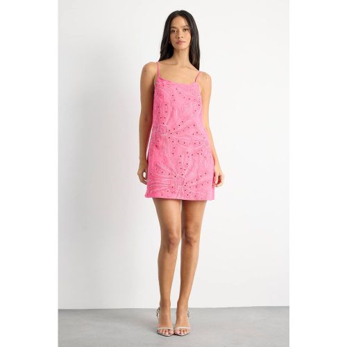 Robe Courte Nuisette Brodée De Perles | Taille 46 - Warehouse - Modalova