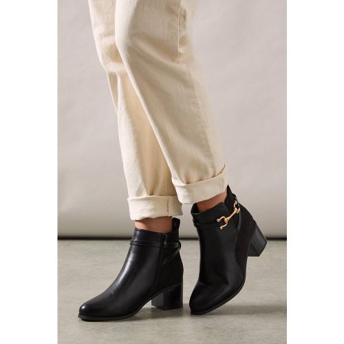 Bottines à Talon Moyen Antonia Coupe Large avec Détail Mors | Taille 37 - Wallis - Modalova