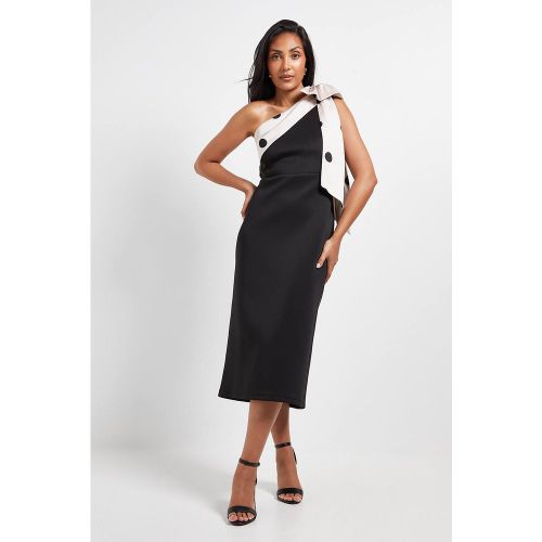 Robe Mi-Longue Asymétrique en Néoprène avec Corsage Petite Taille Cérémonie | Taille 44 - Wallis - Modalova