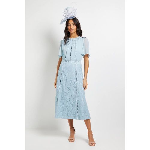 Robe Mi-longue à Inserts de Dentelle Dobby | Taille 46 - Wallis - Modalova