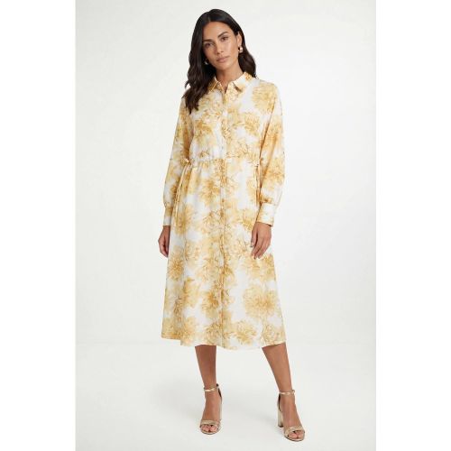 Robe Chemise Petite À Fleurs Avec Cordon De Serrage | Taille 48 - Wallis - Modalova