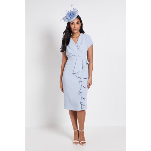 Robe Crayon Petite Taille En Crêpe Ajustée À Volants | Taille 42 - Wallis - Modalova