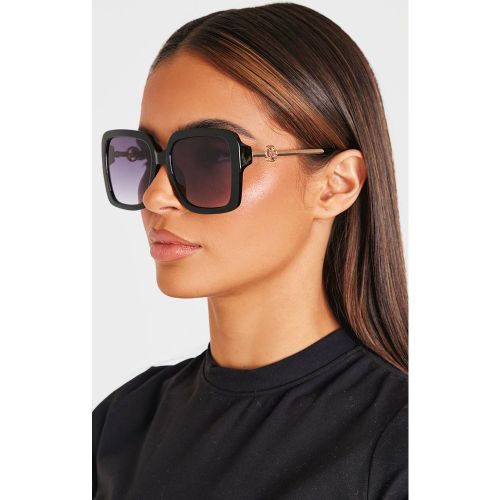 Black Lunettes De Soleil Carrées Surdimensionnées - PrettyLittleThing - Modalova