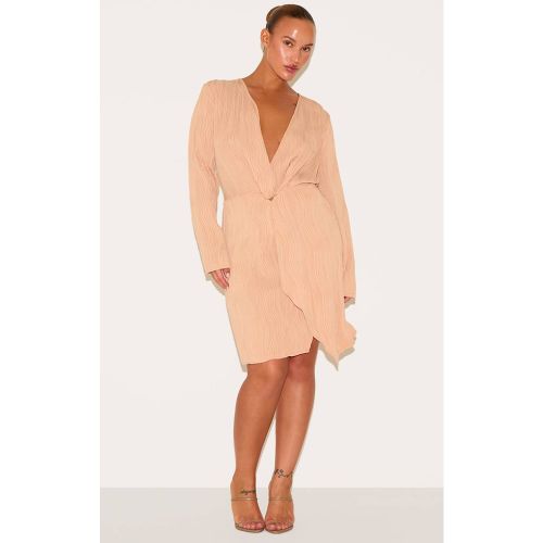 Stone Robe Grande Taille Plissée À Devant Cache-cœur | Taille 58 - PrettyLittleThing - Modalova